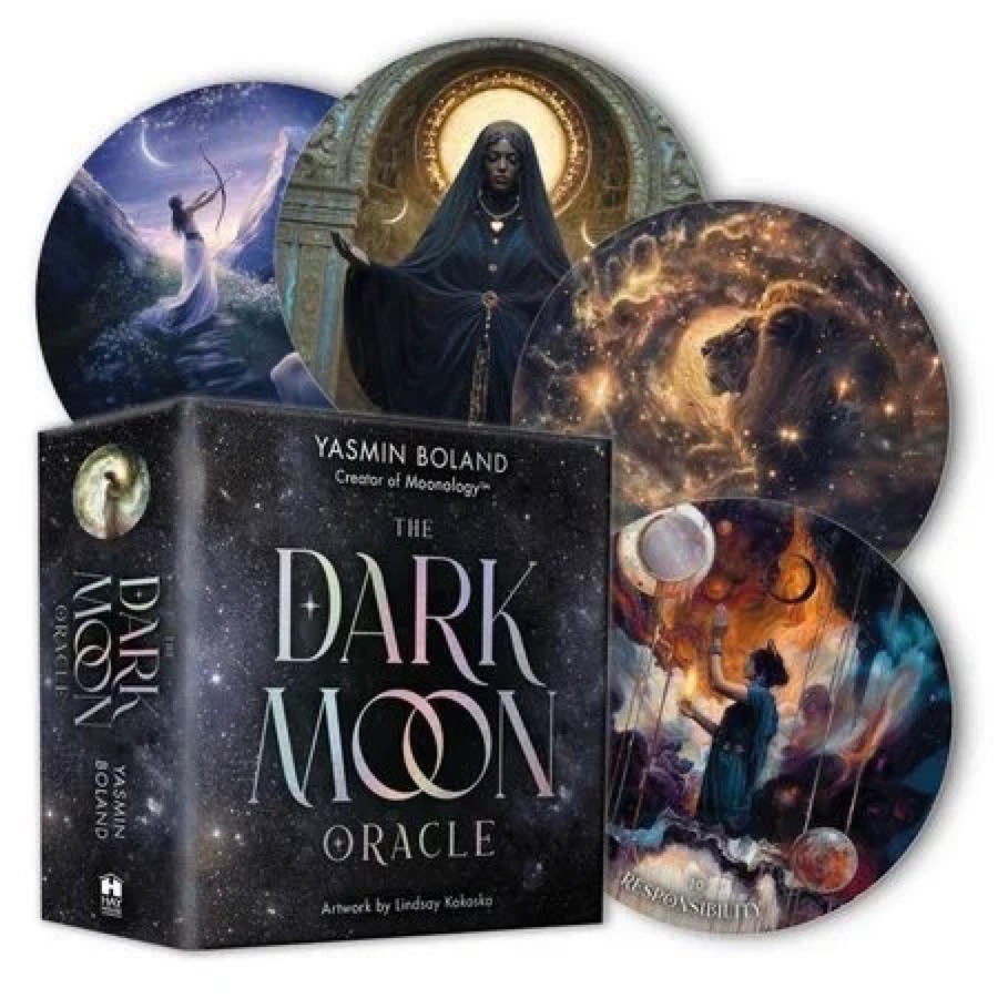 The Dark Moon Oracle box and round cards